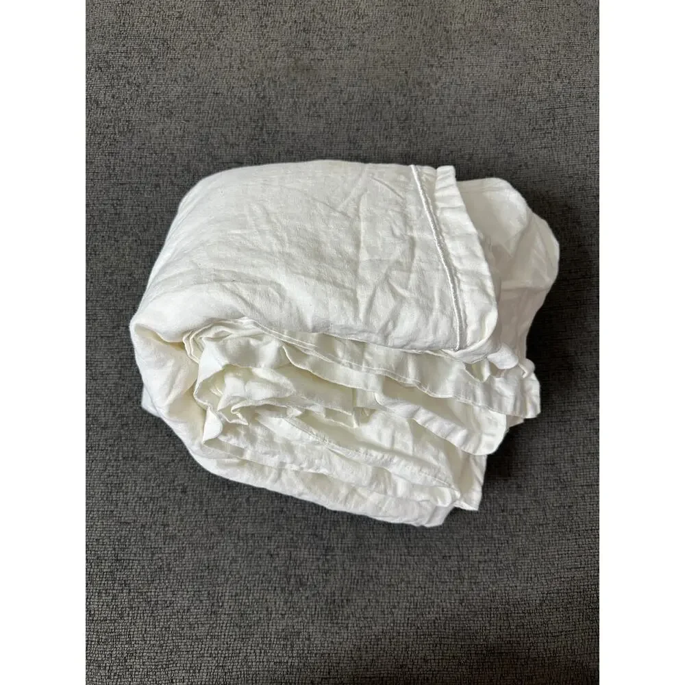 Simple&Opulence 100% Linen Duvet Cover White King